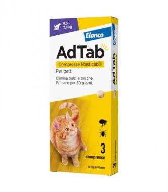 AdTab Compresse Masticabili Gatto 0,5-2kg 12 MG